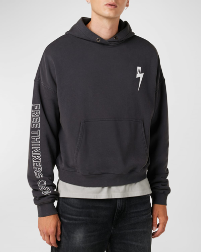 Shop Hudson Men's Cropped French Terry Hoodie In Ink