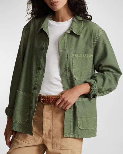 Shop Polo Ralph Lauren Cotton Chore Jacket In Olive
