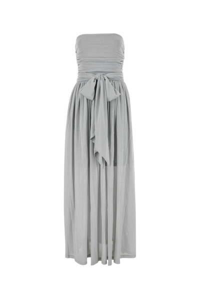 Shop Zimmermann Sleeveless Flared Midi Dress In Silver