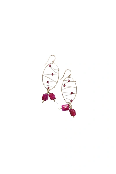 Shop A Blonde And Her Bag Malibu Earring In Ruby In Pink