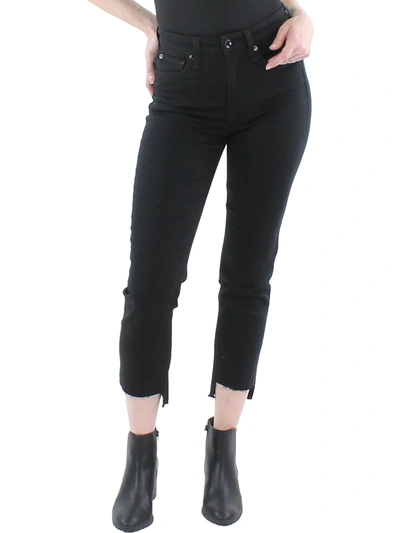 Shop Rag & Bone Nina Womens High Rise Ankle Cigarette Jeans In Black