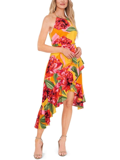 Shop Cece Womens Floral Hi-low Halter Dress In Multi