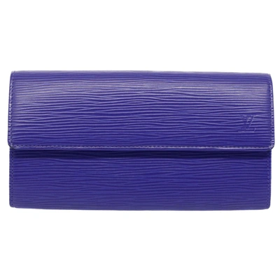 Pre-owned Louis Vuitton Portefeuille Sarah Leather Wallet () In Purple