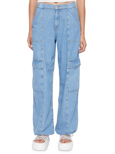 Shop Jonathan Simkhai Calista Womens Pockets Chambray Cargo Jeans In Multi