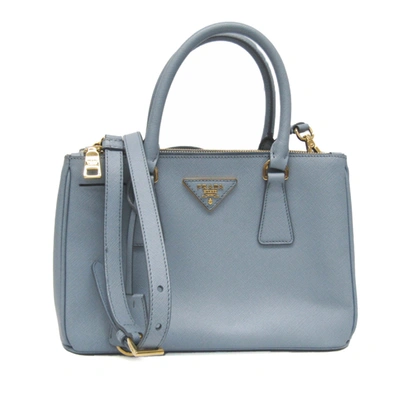 Shop Prada Galleria Leather Shoulder Bag () In Blue