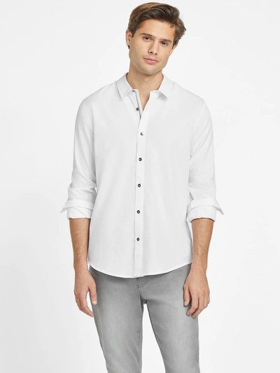 Shop Guess Factory Greyson Jacquard Shirt In White