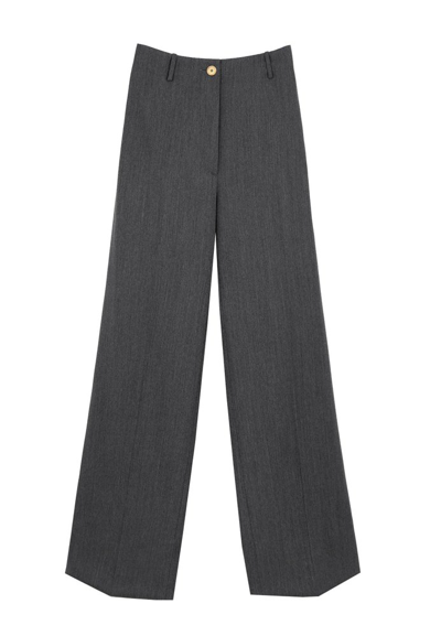 Shop Patou Iconic High Waist Straight Leg Pants In Grey