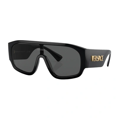 Shop Versace Ve 4439 Gb1/87 Womens Shield Sunglasses In Black