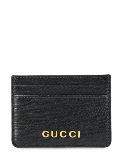Shop Gucci Logo Plaque Detail Card Case In Black