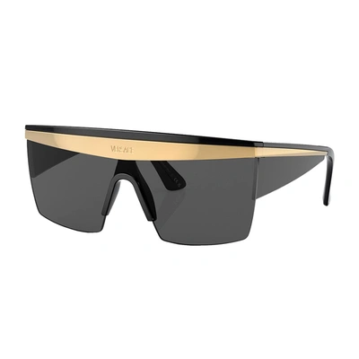 Shop Versace Ve 2254 100287 Unisex Shield Sunglasses In Black