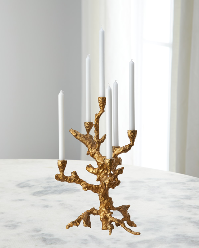 Shop Polspotten Apple Tree Candle Holder - 20" In Gold