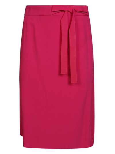 Shop Red Valentino Redvalentino Zip Detailed Stretched Skirt In Pink