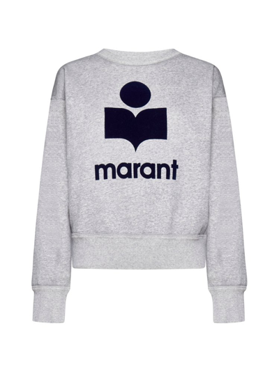 Shop Isabel Marant Étoile Logo Printed Crewneck Sweatshirt In Grey