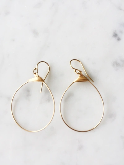 Shop A Blonde And Her Bag Small Featherweight Hoop Earring In Gold With Gold Wrap In Silver
