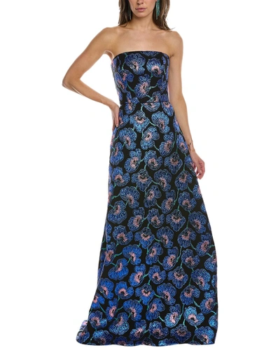 Shop Carolina Herrera Strapless Gown In Blue