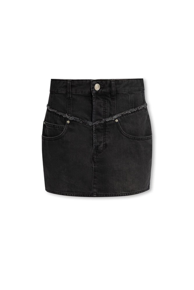 Shop Isabel Marant Narjis High Waist Denim Mini Skirt In Black