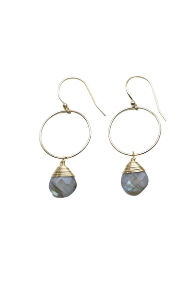 Shop A Blonde And Her Bag Yuliya Demi Fine Earring In Labradorite In Gold