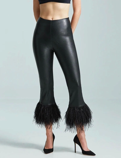 Shop Commando Faux Leather Feather Crop Flare Pant In Black