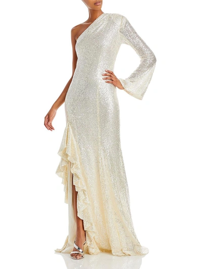 Shop Cinq À Sept Angeline Womens Sequined Maxi Evening Dress In White