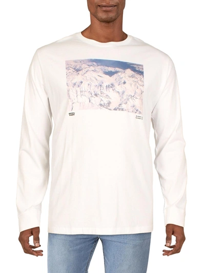 Shop Levi's Mens Cotton Crewneck Graphic T-shirt In White
