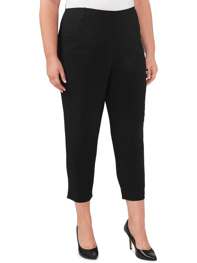 Shop Vince Camuto Plus Womens Cropped Side Panel Dress Pants In Black