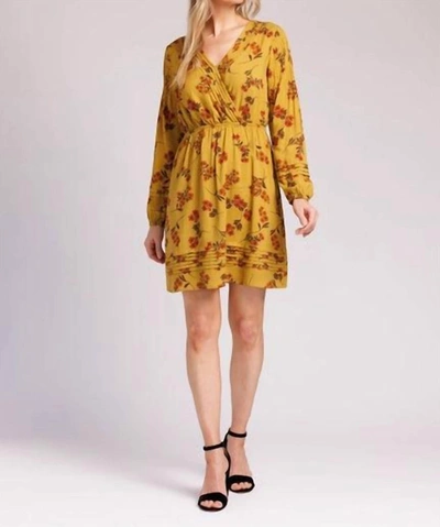Shop Daniel Rainn Catherine Long Sleeve Floral Dress In Yellow