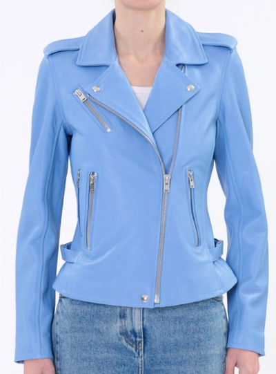 Shop Iro Newhan Jacket In Azure Blue