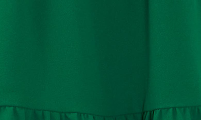 Shop Cece Pintuck Tie Neck Ruffle Hem Dress In Green