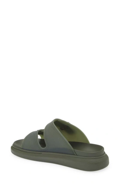 Shop Alexander Mcqueen Oversize Slide Sandal In Khaki/ Khaki