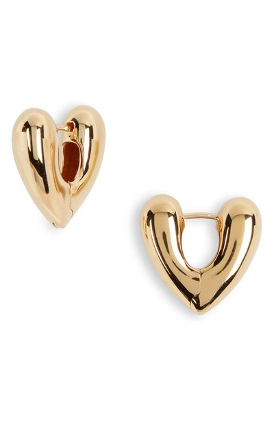 Shop Annika Inez Small Heart Hinge Hoop Earrings In Gold