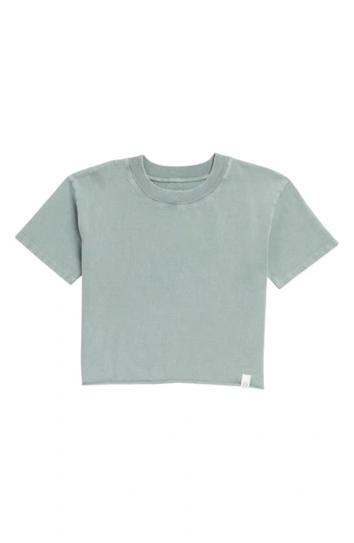 Shop Treasure & Bond Kids' Crop T-shirt In Green Iceberg Wash
