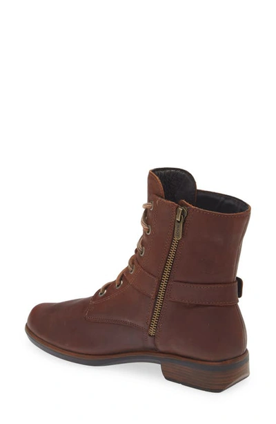 Naot Alize Zip Combat Boot In Soft Cognac Leather