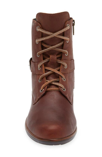 Naot Alize Zip Combat Boot In Soft Cognac Leather
