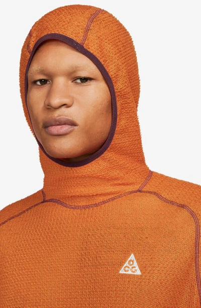 Shop Nike Acg Wolf Lichen Caps Hoodie In Campfire Orange/ Summit White