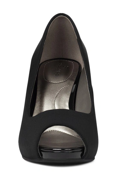 Shop Bandolino Rainaa Peep Toe Pump In Black Lycra