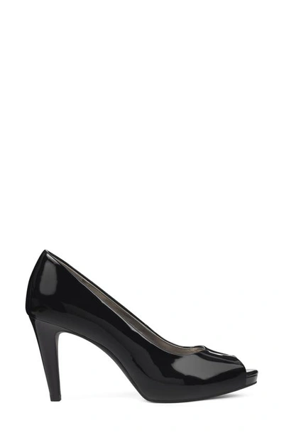 Bandolino Rainaa Peep Toe Platform Pump In Black Patent