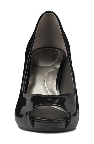 Shop Bandolino Rainaa Peep Toe Pump In Black Patent