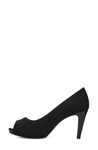 Shop Bandolino Rainaa Peep Toe Pump In Black Lycra