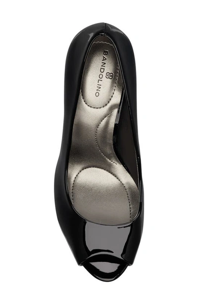 Bandolino Rainaa Peep Toe Platform Pump In Black Patent
