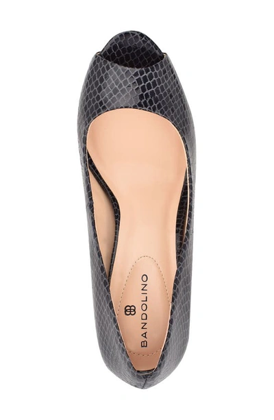 Bandolino Rainaa Peep Toe Stiletto Pump In Navy Blue Lycra