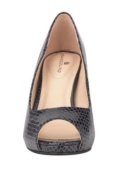 Bandolino Rainaa Peep Toe Stiletto Pump In Navy Blue Lycra