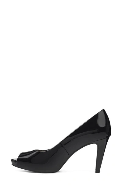 Bandolino Rainaa Peep Toe Platform Pump In Black Patent