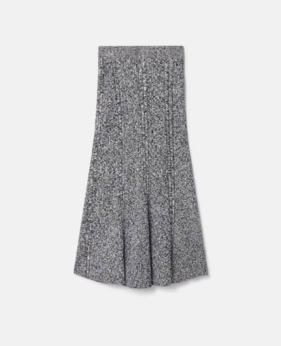 Shop Stella Mccartney Mouline Rib Knit Skirt In Grey Melange