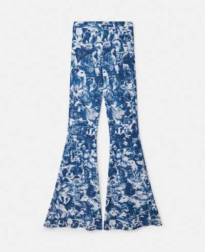 Shop Stella Mccartney Animal Forest Print Flared Jeans In Blue