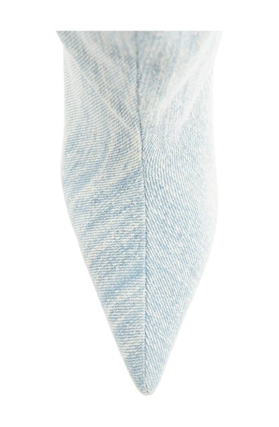 Azalea Wang Amby Pointed Toe Denim Boot In Denim