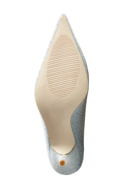 Azalea Wang Amby Pointed Toe Denim Boot In Denim