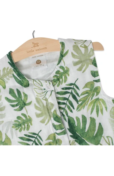 Little Unicorn Cotton Muslin Wearable Blanket In Tropical Leaf