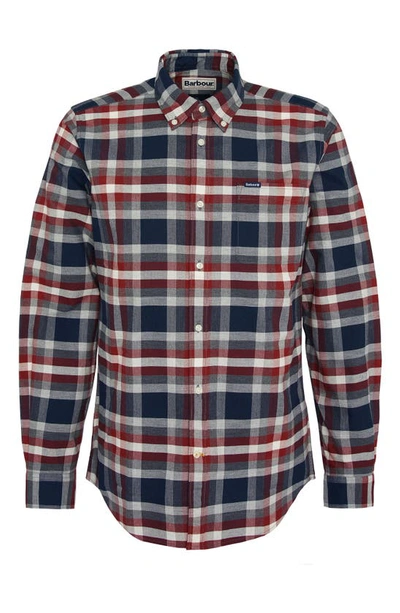 Shop Barbour Bownmont Plaid Button-down Shirt In Fired Brick