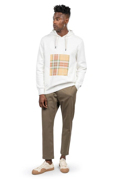 Shop D.rt Square Plaid Pullover Hoodie In Cream