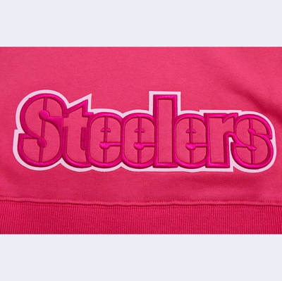 Shop Pro Standard Pittsburgh Steelers Triple Pink Cropped Pullover Hoodie